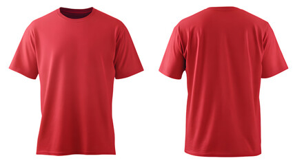 Red cotton short-sleeve blank polo t-shirt isolated on white