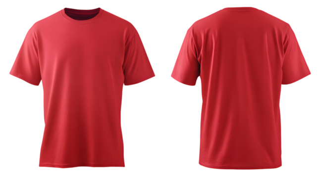 Red cotton short-sleeve blank polo t-shirt isolated on white