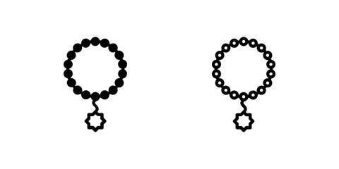 Prayer beads icon used for remembrance (dhikr) during Ramadan.