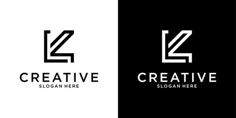 LK or KL initial letter logo vector design template