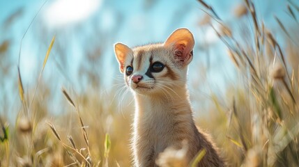Adorable Wildcat Kitten in Grass.