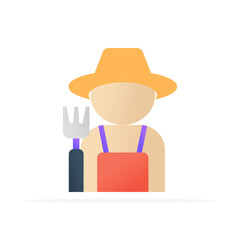 Farmer icon, colored flat vector. Modern and minimalist design.