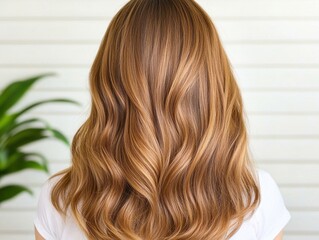 Naklejka premium Healthy, wavy, light brown hair