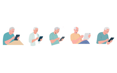 Illustration of Seniors and Technology Staying Connected in the Digital Age
