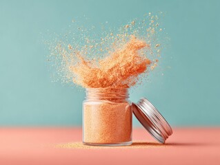 National Jerky Day Spice Rub Explosion with BBQ Seasoning Jar - Summer Grill Fest and Labor Day Sale for Culinary Branding and Flavor Innovation