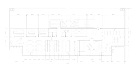 Drawing 2d AutoCAD layout office furniture Vector layout