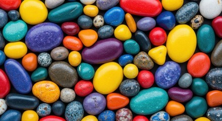 A Vibrant Tapestry of Smooth Polished Stones in a Kaleidoscope of Bright Colors