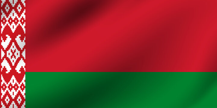 Flag of Belarus. Belarus flag official colors and proportion digital vector illustration. Waving flag.