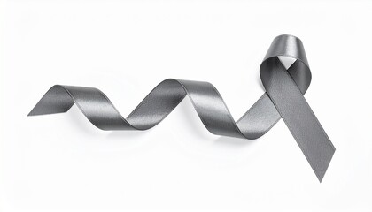 Isolated Gray ribbon on White Background with Copyspace 