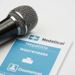 Hepatitis Awareness Campaign: Microphone on Medatical Brochure