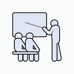 Teacher and Students. Mentoring, Learning icon. Briefing, Presenting. 