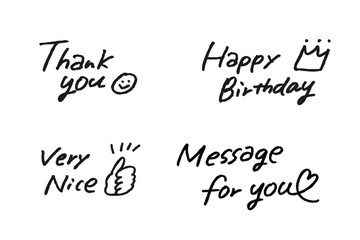 手書き英語メッセージセット（感謝・誕生日・応援・メッセージ）