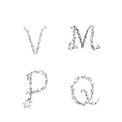 Sketch font with nature themed style