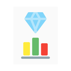 high value market research. This is a vector single icon with a flat style. Suitable for any purpose, such as website design, mobile app design, logo design, pattern design, etc.