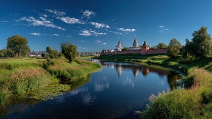 Panoramic view of a Russian town
