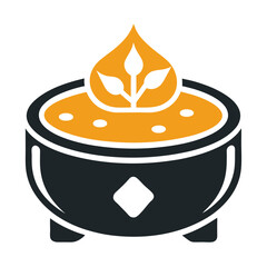 Paneer Butter Masala vector silhouette illustration isolated on white background