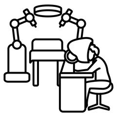 Surgeon with console