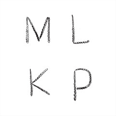 Sketch font with nature themed style