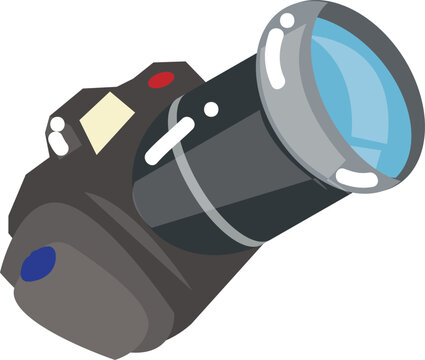 Fototapeta Vector Illustration of a DSLR Camera with Zoom Lens – Photography Equipment Icon
