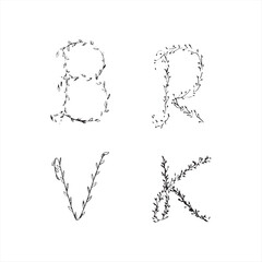 Sketch font with nature themed style