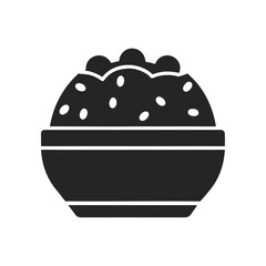 Biryani icon vector silhouette illustration isolated on white background