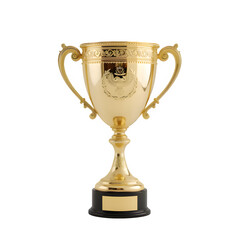 First place gold trophy cup isolated on white background. 3d rendering. Generated with AI
