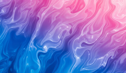 Obraz premium Vibrant Pink and Blue Fluid Abstract with Glossy Swirling Patterns