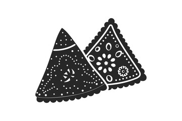 Samosa vector silhouette illustration isolated on white background