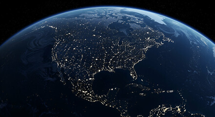 North America At Night From Space: City Lights Illuminating The Dark