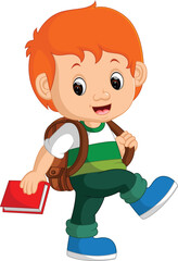 illustration of a child going to school