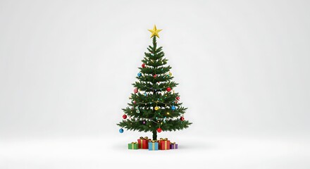 Decorated christmas tree with gifts