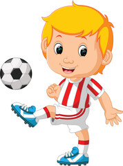 illustration of a boy playing soccer