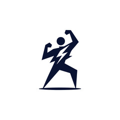 Lightning man logo