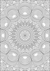 Fototapeta premium Line Art Mandala Design Adult Coloring Vector
