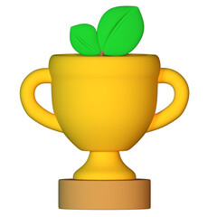gold trophy cup on isolated background