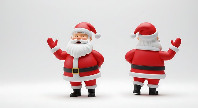 Santa claus front and back view - Powered by Adobe