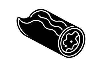 Egg Roll vector silhouette illustration isolated on white background