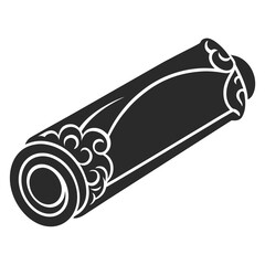 Egg Roll vector silhouette illustration isolated on white background