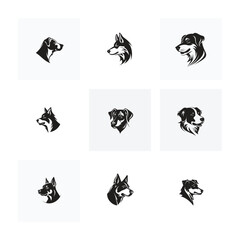 Fototapeta premium Canine Portraits: A curated collection of stylized dog portraits, showcasing the diverse and distinct personalities of our canine companions.