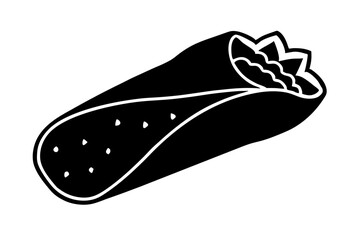 burrito vector silhouette illustration isolated on white background