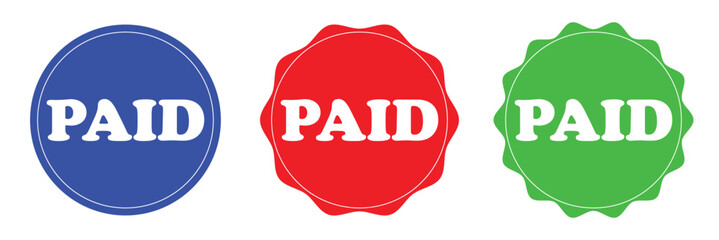 Paid red rubber stamp graphic design vector, stencil business illustration, payment money fee icon, bank invoice office fee . Vector Illustration . EPs 10 . 
