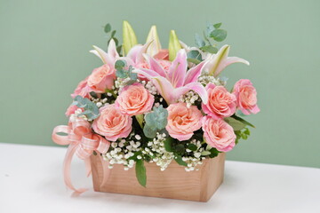 bouquet of pink roses
