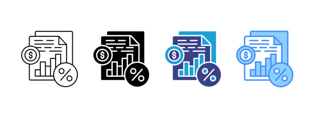 Tax Multipel Icon Set.
