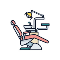 Dental Clinic Equipment A Clean and Minimalist Illustration of a Dental Chair
