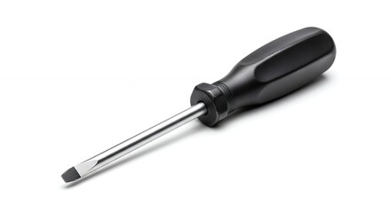 Black screwdriver on white background