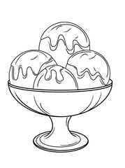 one bowl with 4 scoops of ice cream