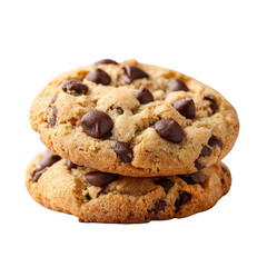 Two chocolate chip cookies stacked (4)