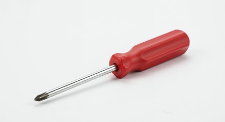Red screwdriver on white background