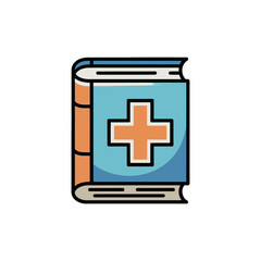 Obraz premium Medical Textbook Illustration Healthcare Guide Book Icon