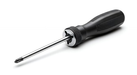 Single screwdriver on white background